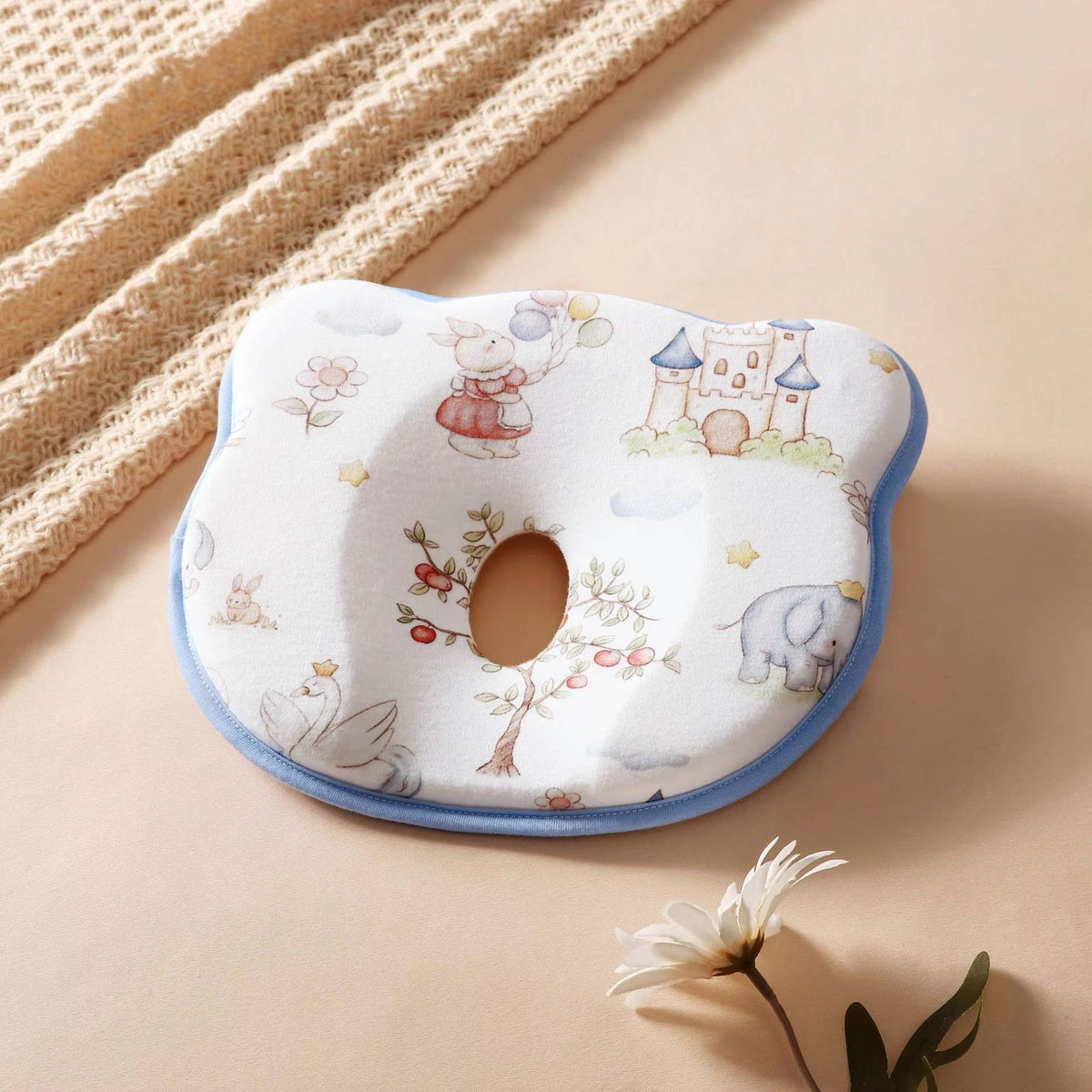 Belro infant pillow designed to prevent flat head, sweat-absorbent, ergonomic for baby head support in bedding and pillow use