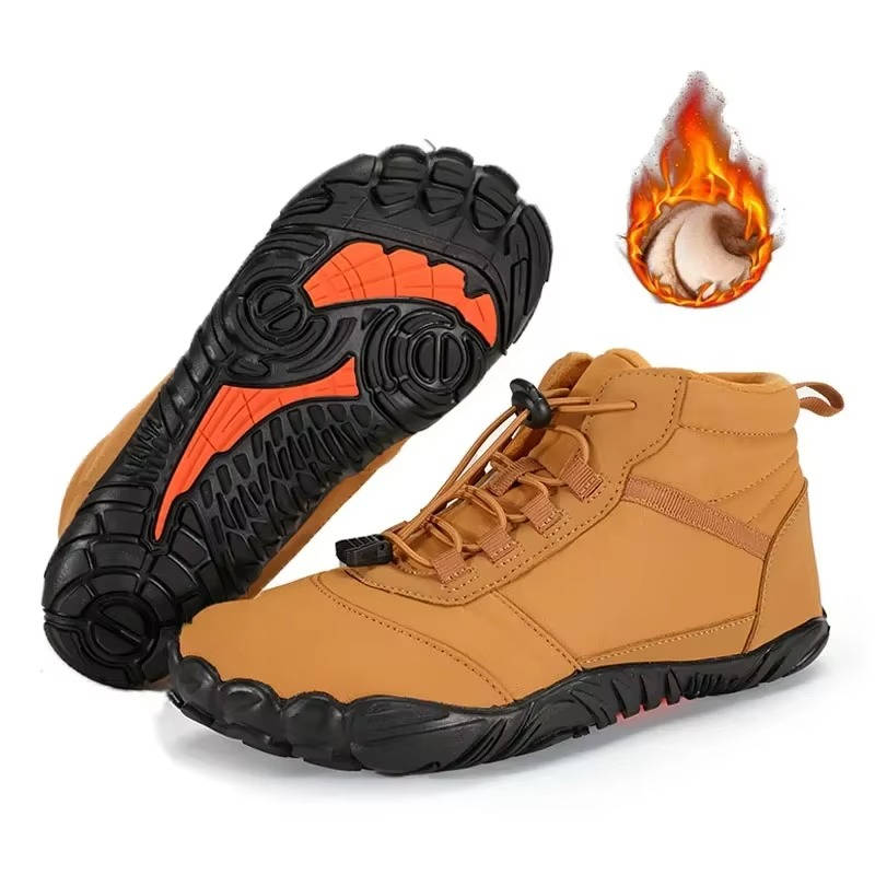 Belro waterproof and snowproof winter barefoot shoes with cozy fleece lining, featuring a durable outdoor footwear design.