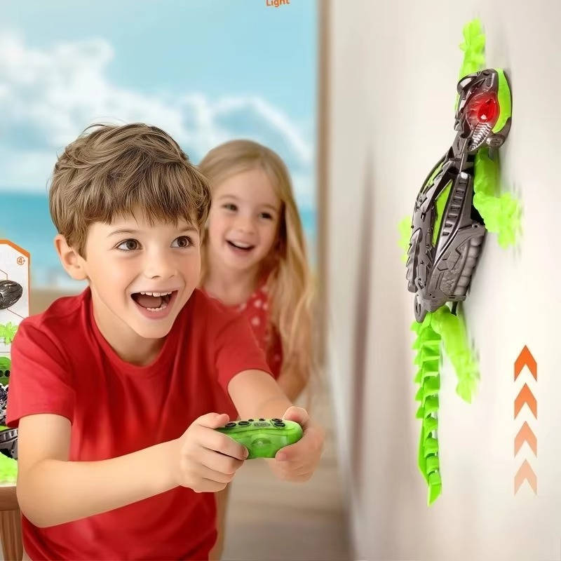 Belro RC Toys Wall Crawler climbing a smooth surface with its compact, durable design in vibrant colors.