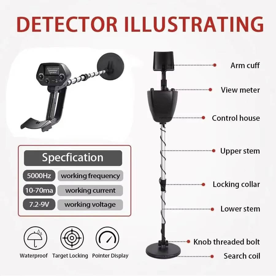 Belro professional underground metal detector with digital display, designed for gold detection and treasure hunting outdoors.