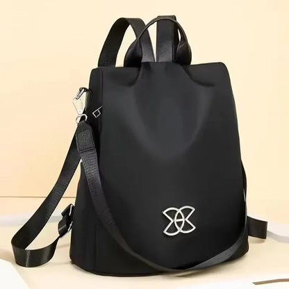 Mivoza anti-theft backpack with water-resistant fabric, hidden pockets, and three carry options, designed for secure travel.