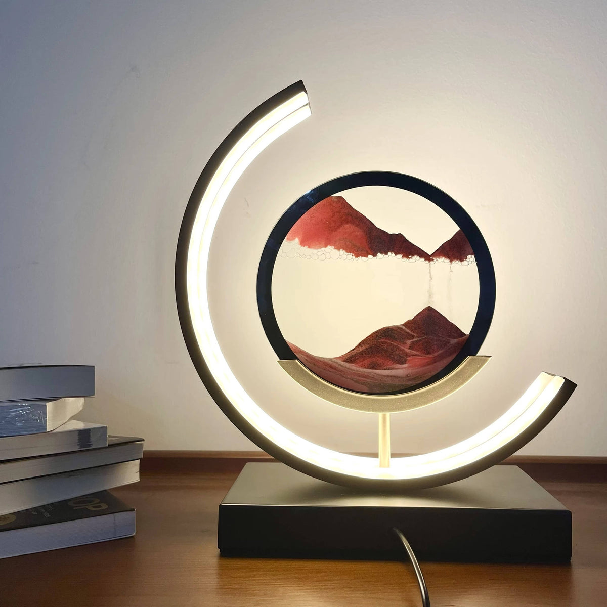 Belro Moving Sand Art decor with colorful swirling sand in a glass frame, ideal for home and garden decoration.