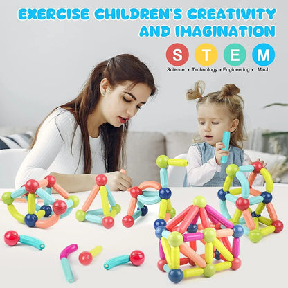 Belro Magnetic Sticks Building Blocks Montessori educational toy set for creative STEM building and learning activities.