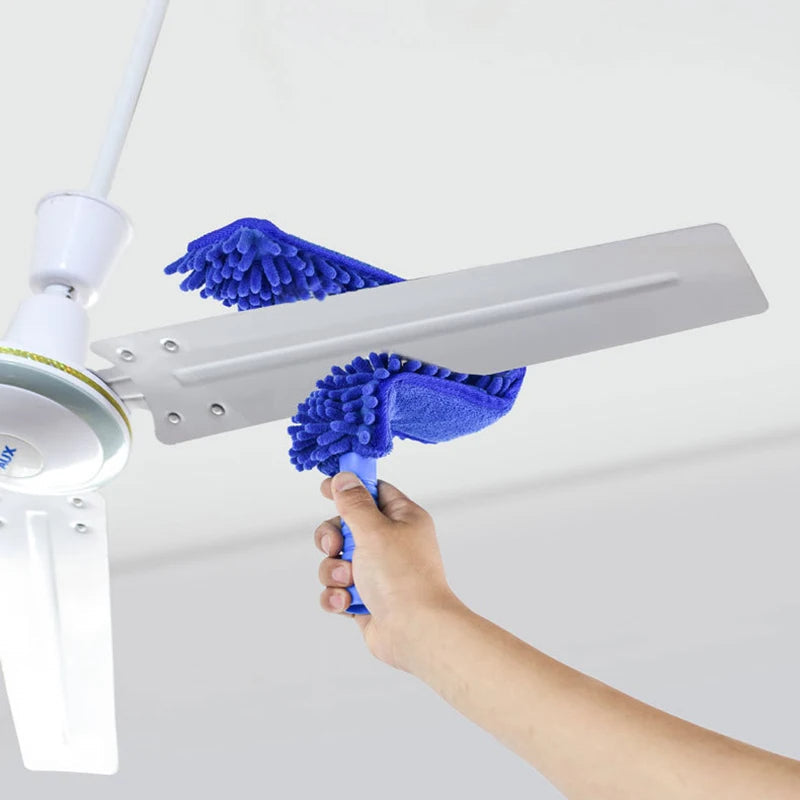 Belro ceiling fan cleaner in use, designed for outdoor ceiling fans, with a long handle for easy dusting and cleaning.