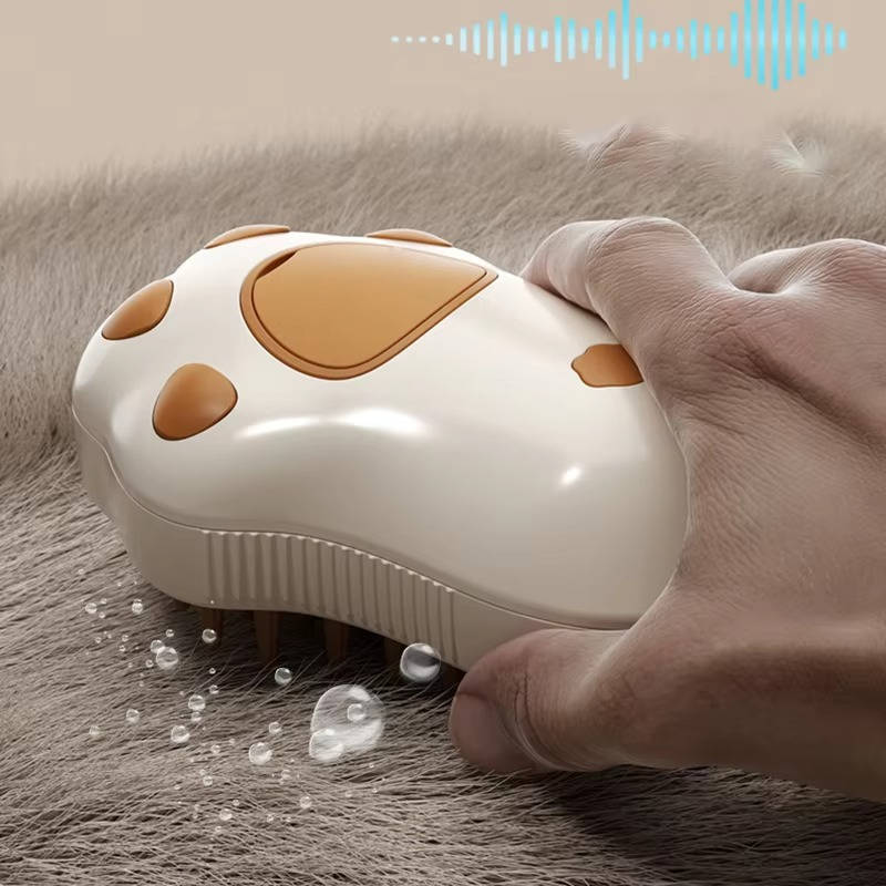 Belro dog brush with steam for grooming, showing the brush and steam feature for effective pet hair care.