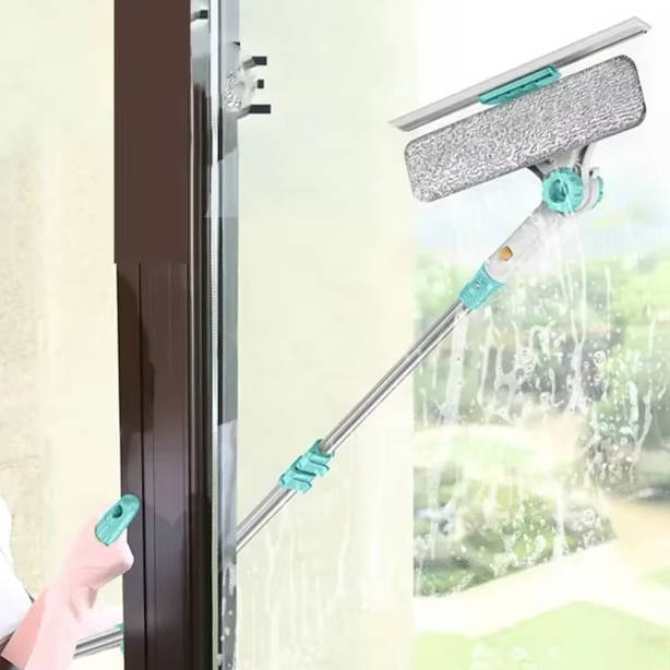 Belro long handle window cleaner brush for outdoor home use, with a sturdy handle and cleaning bristles for easy window washing.