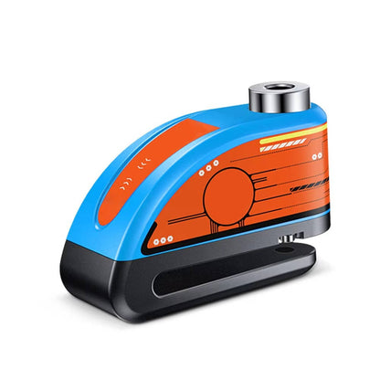 Belro motorcycle disc lock alarm with key, featuring a sturdy metal body and alarm sensor for securing bikes outdoors.