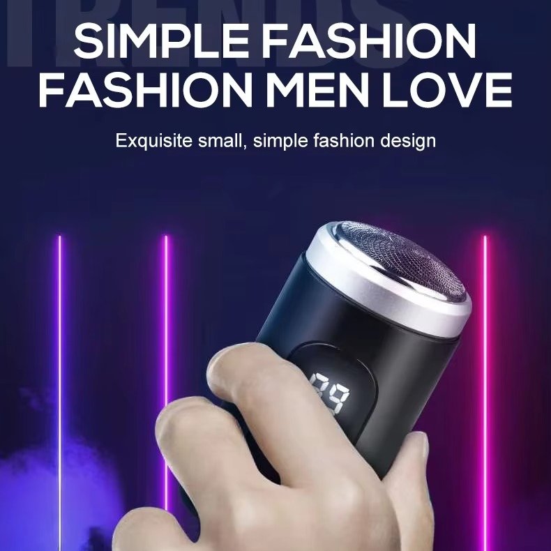 Mini portable electric shaver by Belro, compact personal care appliance with a sleek design for easy grooming on the go.