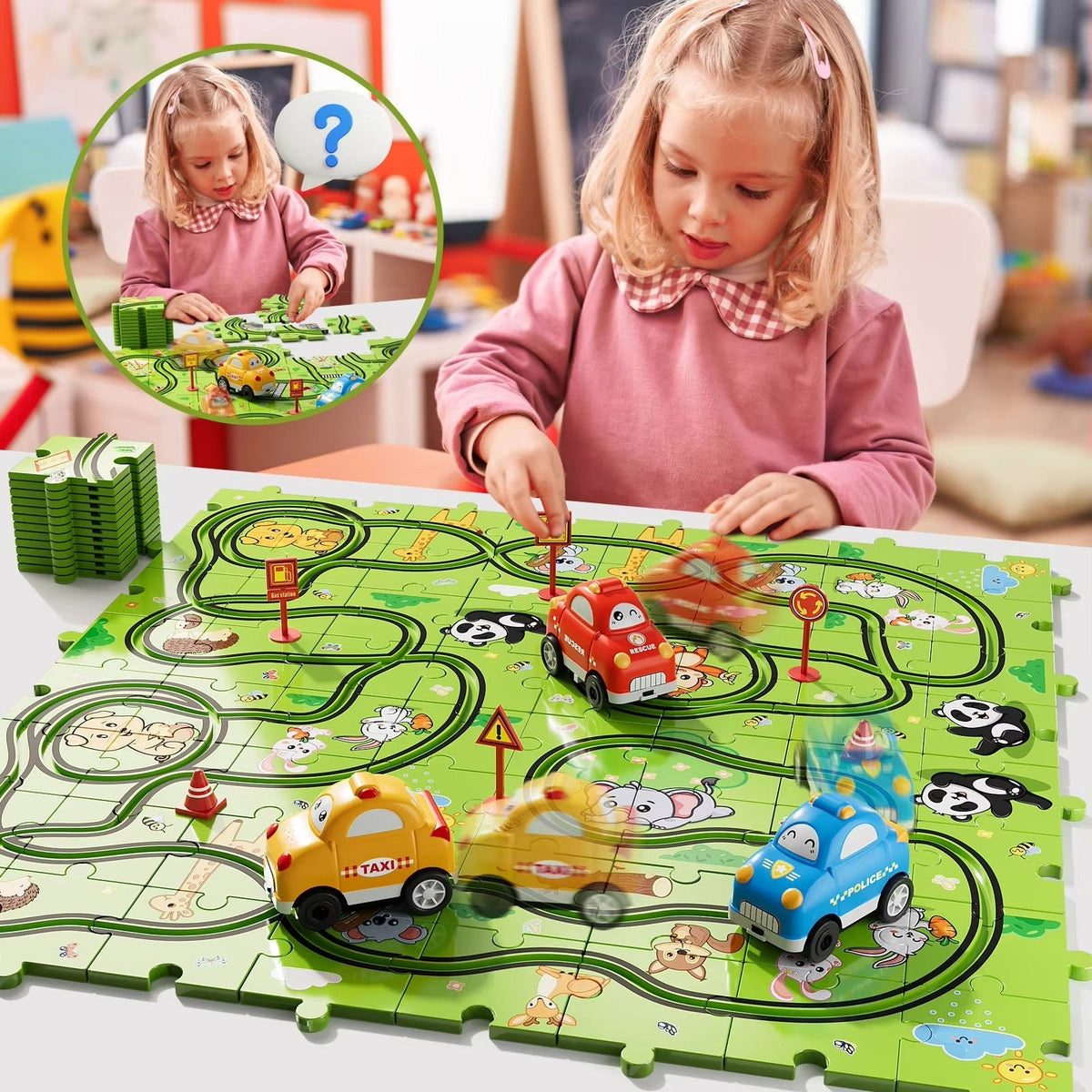Colorful Belro automotive puzzle for kids featuring car and vehicle illustrations, perfect for young children's educational play.