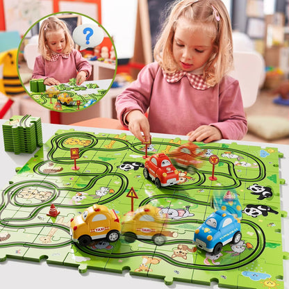Colorful Belro automotive puzzle for kids featuring car and vehicle illustrations, perfect for young children's educational play.