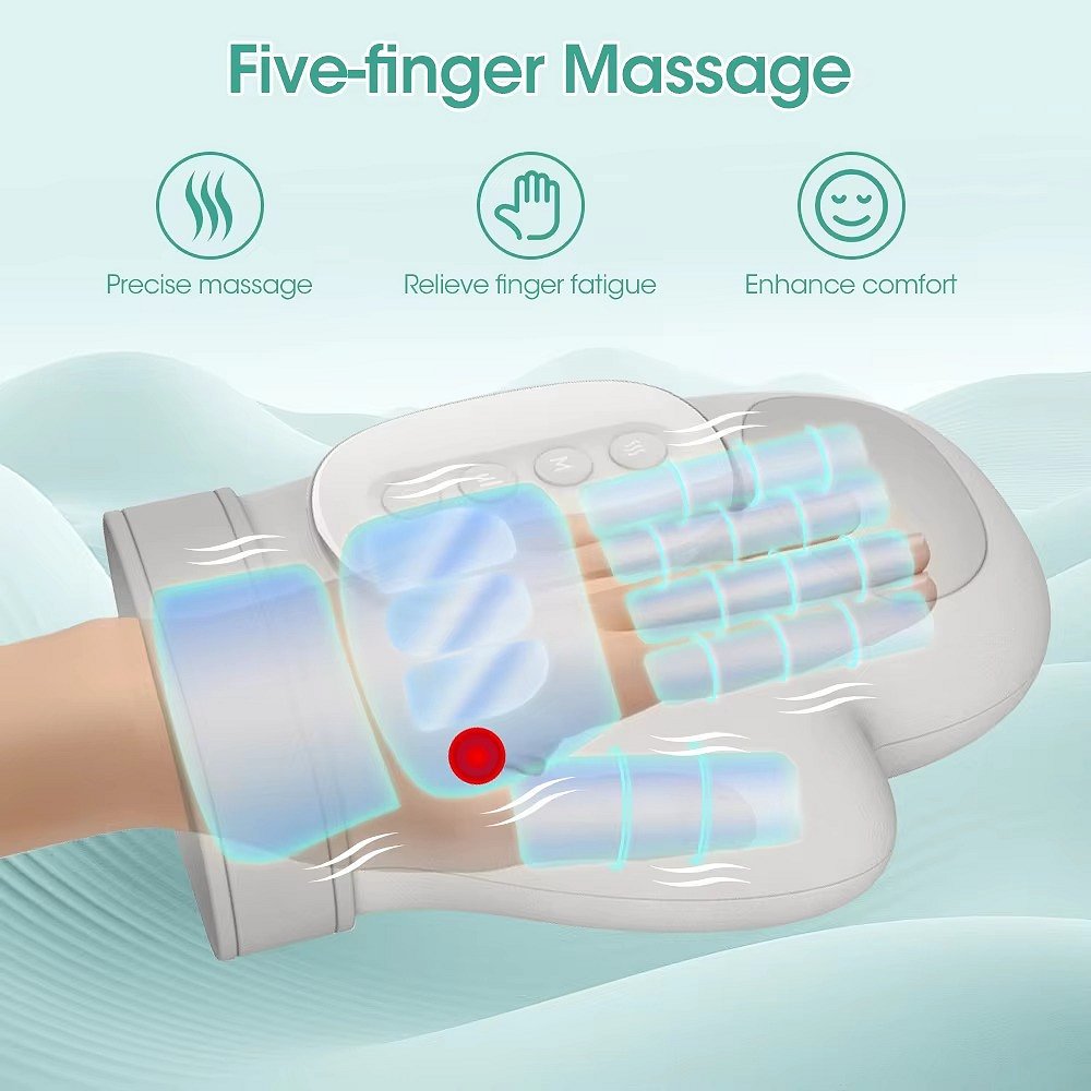 Belro electric hand massager with adjustable settings, showing a sleek handheld device designed for personal relaxation and muscle relief.