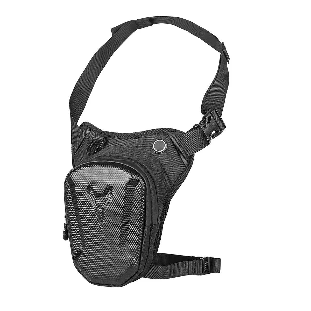Belro motorcycle leg bag with adjustable straps and multiple compartments, designed for secure storage during rides.