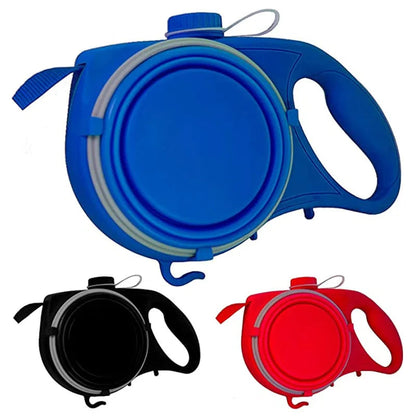 Belro 4-in-1 multifunctional dog leash with water bottle and bowl, adjustable leash and convenient hydration for outdoor walks.