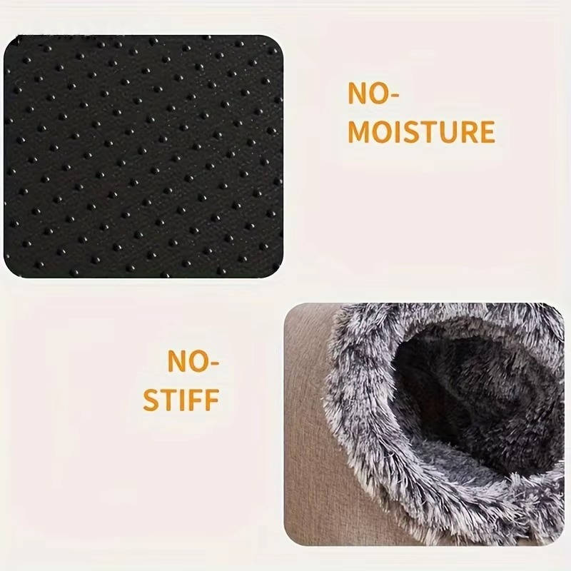 Belro winter cat bed with soft plush interior and cozy design, perfect for keeping cats warm during cold weather.