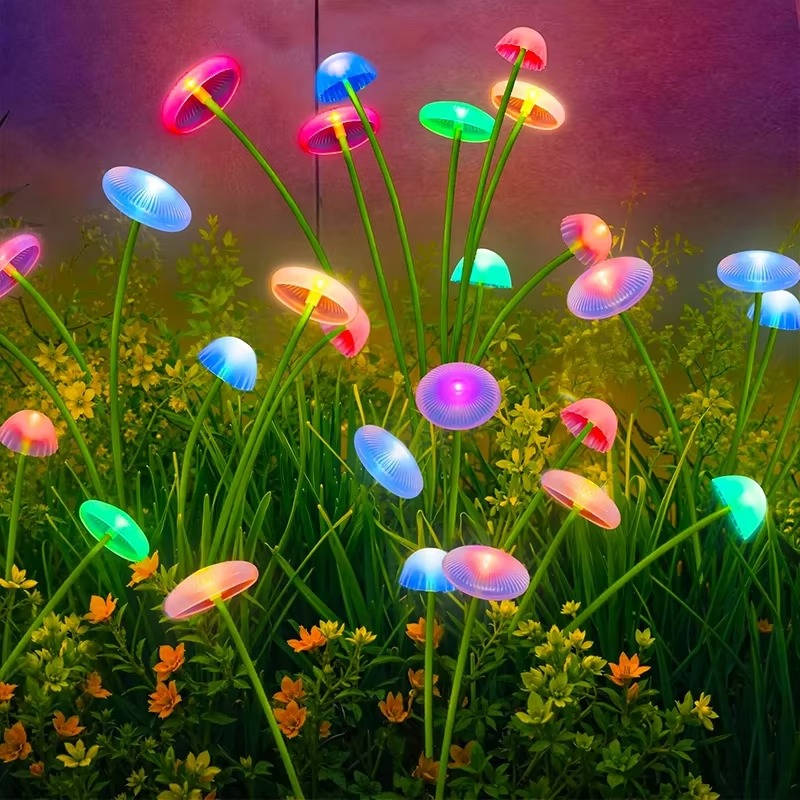 Belro Solar Jellyfish Lights outdoor decoration, colorful jellyfish-shaped LED lights for garden or patio lighting.