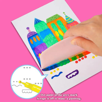 Kids Squeegee Art Kit by Belro featuring colorful squeegees and craft tools for creative art projects.