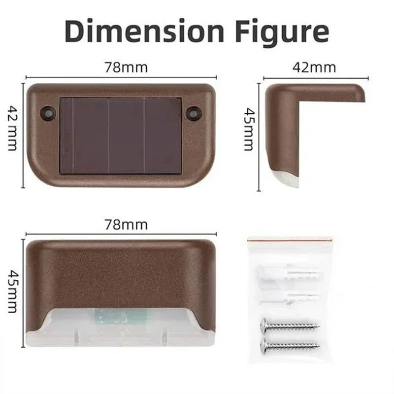 Eight solar garden step lights from Mivoza, outdoor path illumination with automatic on/off for safe garden and walkway lighting.