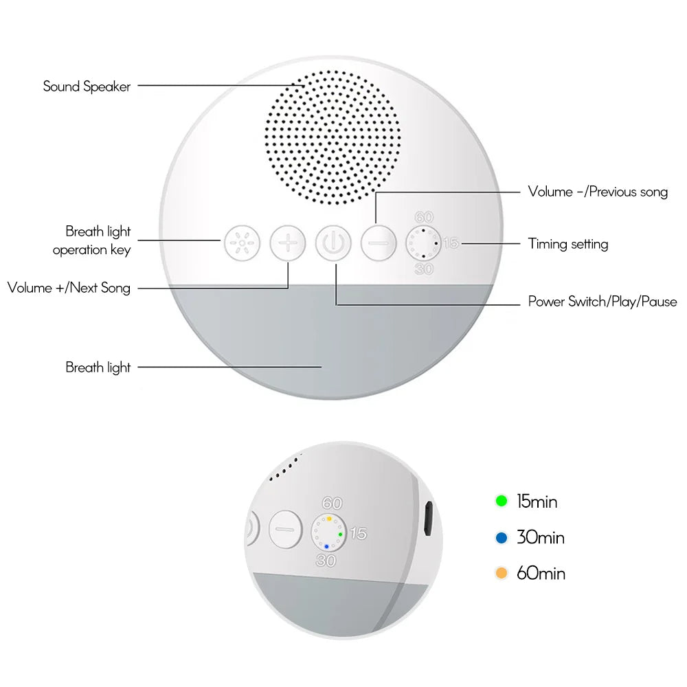 Belro baby white noise machine for sleep, featuring soothing sound controls and compact design for health and beauty use.
