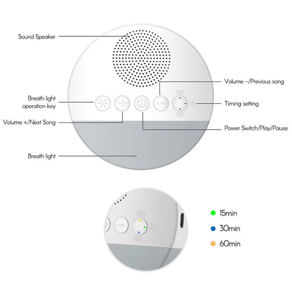 Belro baby white noise machine for sleep, featuring soothing sound controls and compact design for health and beauty use.
