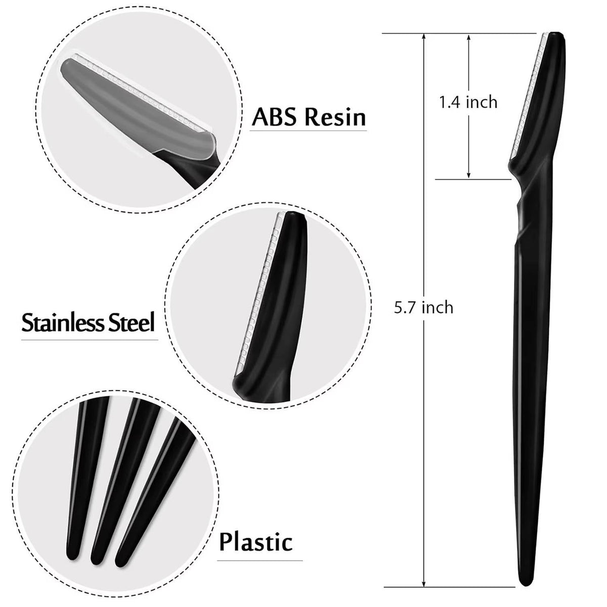 Set of 12 Belro women face razors with sleek handles and protective covers, designed for safe facial hair removal.