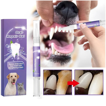 Belro 3-set dog oral repair gel bottles with applicators for pet oral health and dental care.
