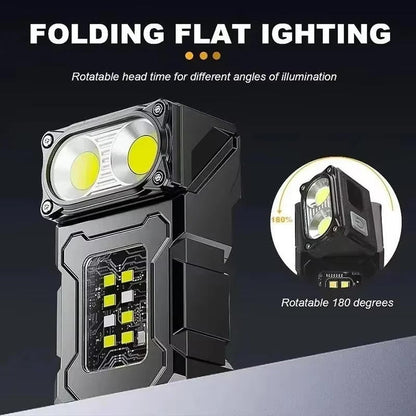 Belro pocket flashlight in black, compact and portable LED flashlight with textured grip for easy handling.