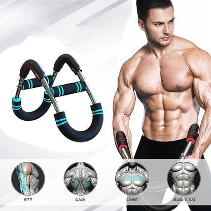 Belro arm trainer home machine with chest expander for men, featuring adjustable resistance and ergonomic handles.
