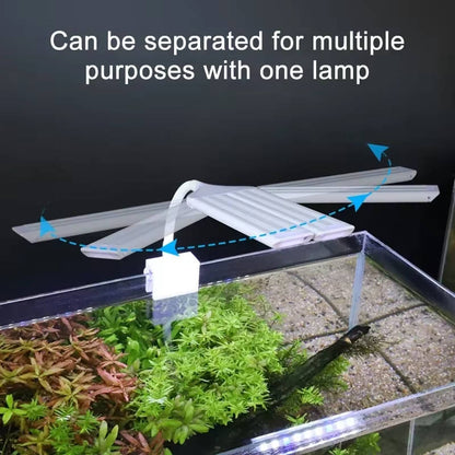 Belro Super Bright LED Aquarium Light clip-on full spectrum lamp for fish tanks and aquatic plant growth, illuminating aquatic environments.