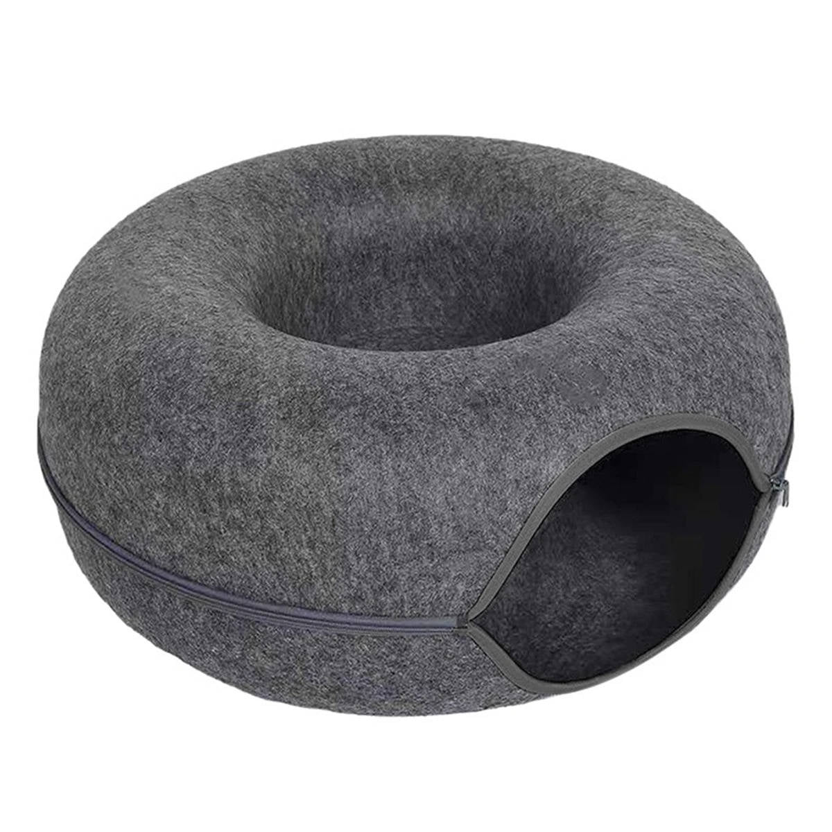 Belro donut cat bed with soft, cushioned interior and cozy round shape, perfect for feline comfort and relaxation.