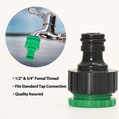 Belro drip irrigation system with automatic timer, tools and hardware for efficient garden watering setup.