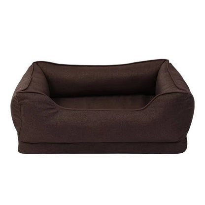 Belro orthopedic anti-slip car dog bed on back seat, providing comfort and safety for pets during travel.