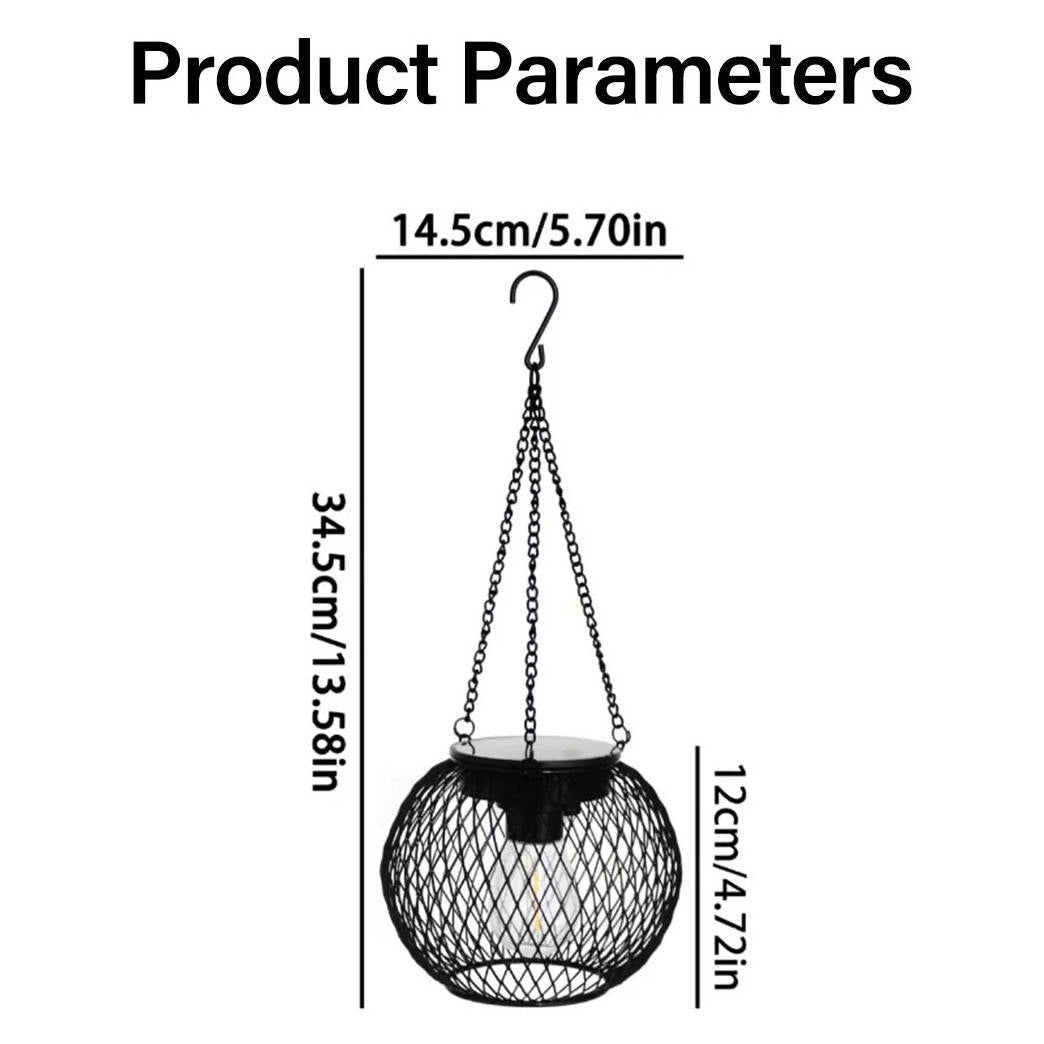 Belro outdoor solar hanging lantern hanging from a patio umbrella, providing ambient light for outdoor spaces.