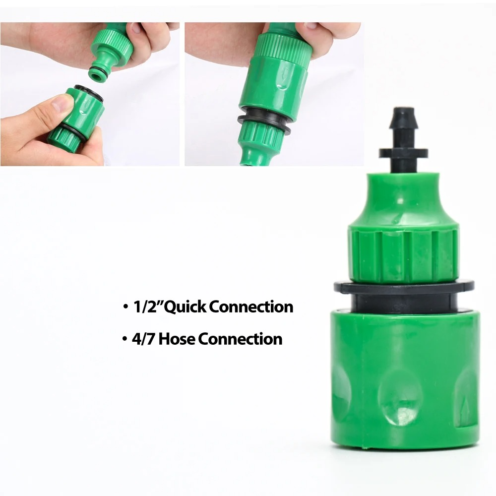 Belro drip irrigation system with automatic timer, showing hoses and control unit for efficient garden watering.