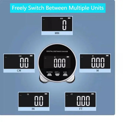Belro smart digital tape measure with LCD display showing measurement readings, compact handheld measuring tool.