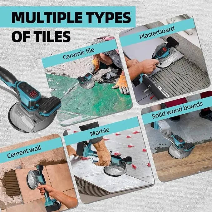 Belro Tile Suction and Vibration Tool for cutting tiles, featuring a handle and suction cup for secure grip and precise saw operation.