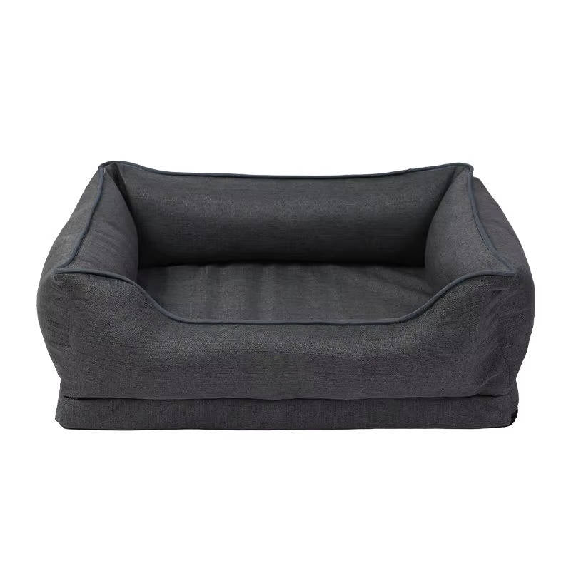 Belro orthopedic anti-slip car dog bed on back seat, providing comfortable, secure resting space for dogs during car rides.