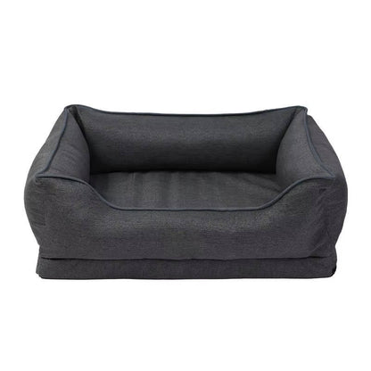 Belro orthopedic anti-slip car dog bed on back seat, providing comfortable, secure resting space for dogs during car rides.