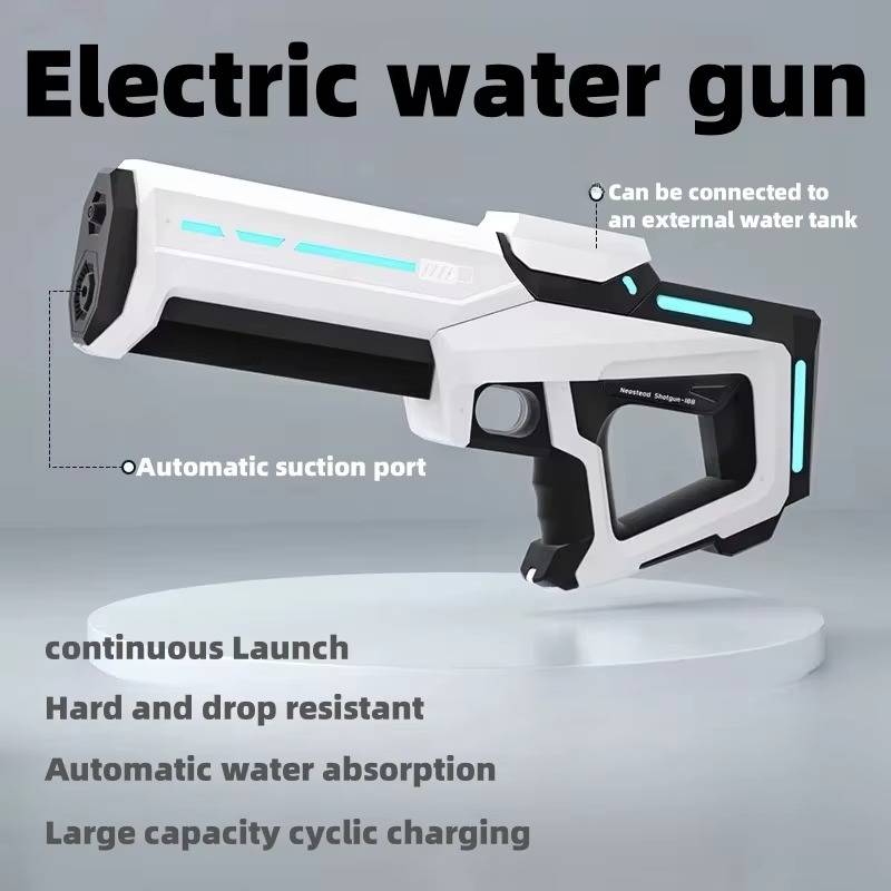 Belro electric water gun toy for outdoor play, featuring a sleek design and colorful water spray nozzle.