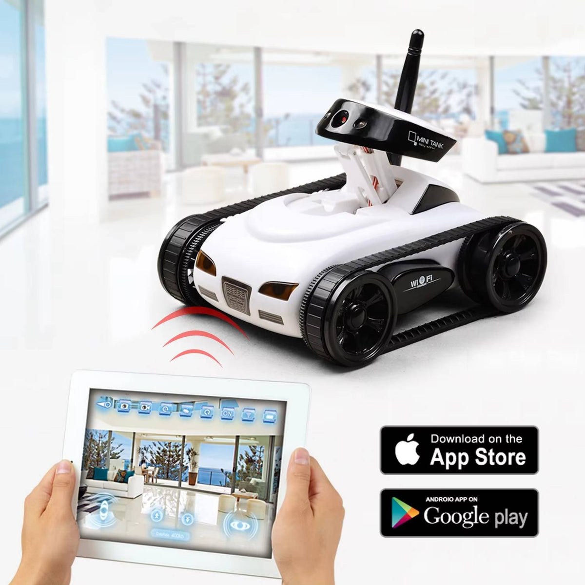 Belro remote control car with built-in camera for toys and games, showcasing its sleek design and camera lens on top.