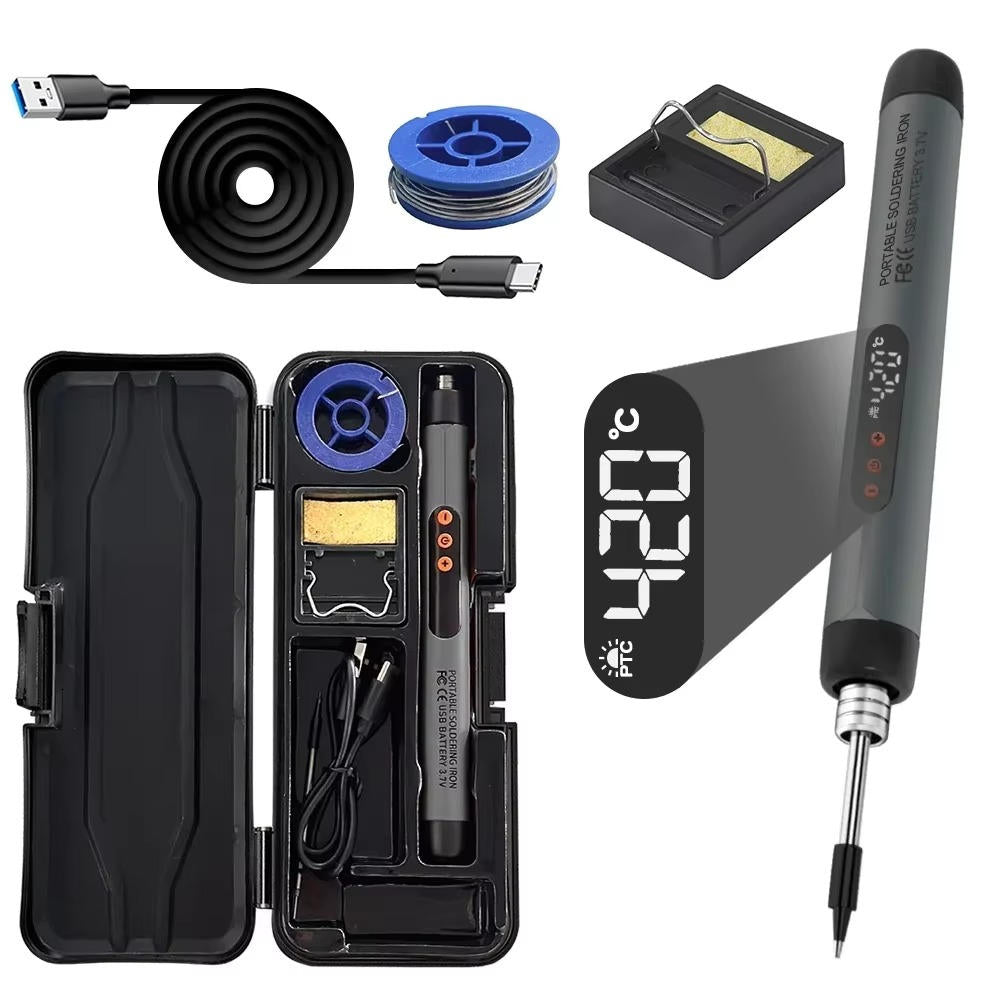 Belro digital electric soldering iron set with various tips and tools for electronics repair and soldering projects.