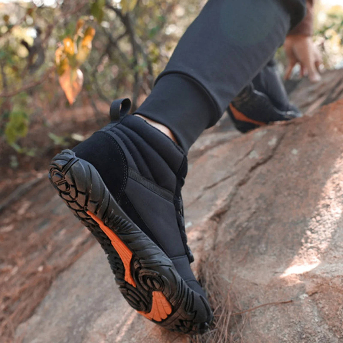 Belro waterproof and snowproof winter barefoot shoes with cozy fleece lining, showcasing a sleek, insulated footwear design.