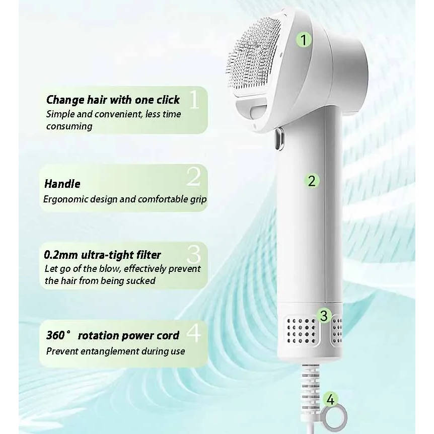 Belro pet hair dryer with ergonomic handle and adjustable temperature settings, designed for quick, gentle drying of pet fur.