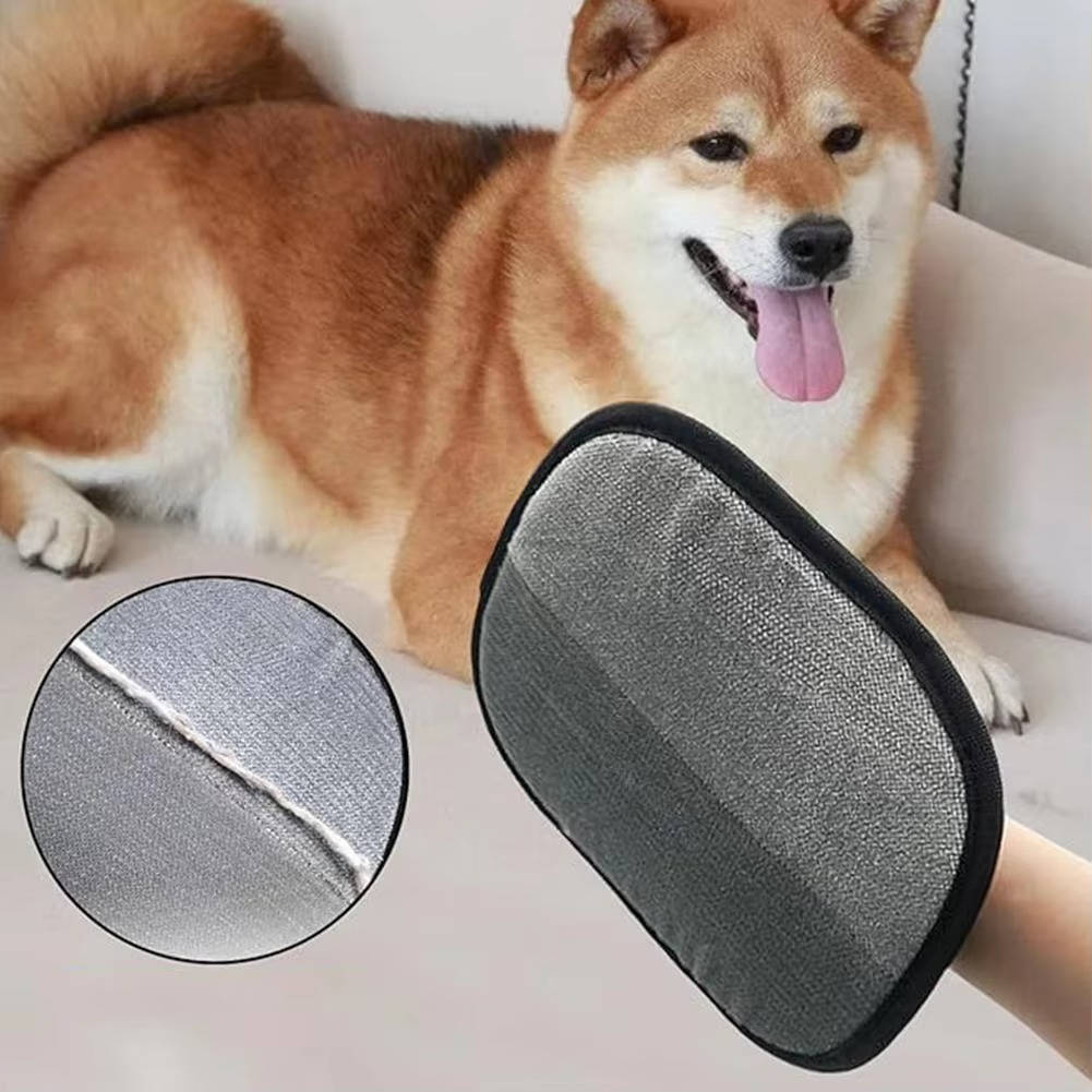 Belro pet hair remover gloves in a 2-pack, flexible accessories for removing pet hair from furniture and clothing.