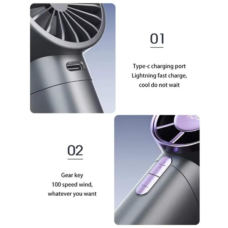 Belro portable hand-held fan for outdoor use, compact and lightweight for personal cooling in home and garden settings.