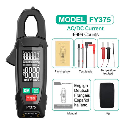 Belro AC/DC clamp electric meter measuring current with digital display, used for electronic testing and electrical diagnostics.