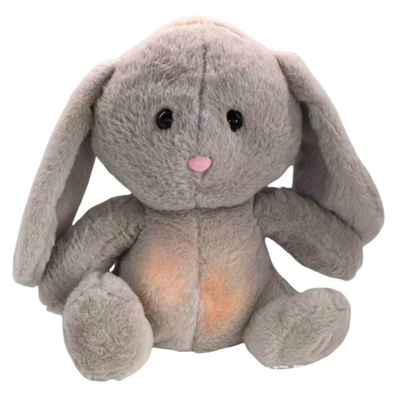 Belro Breathing Stuffed Animal Bunny in men's clothing, soft plush toy with detailed bunny features and realistic breathing design.