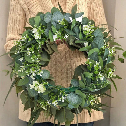 Elegant eucalyptus wreath from Belro, decorative home and garden decor featuring lush green eucalyptus leaves.