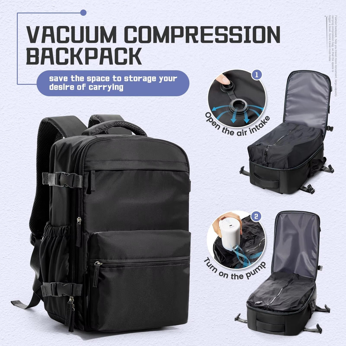 Belro 15.6-inch travel backpack with multiple compartments, designed for electronics and laptop storage, in black fabric