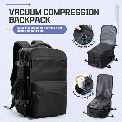 Belro 15.6-inch travel backpack with multiple compartments, designed for electronics and laptop storage, in black fabric