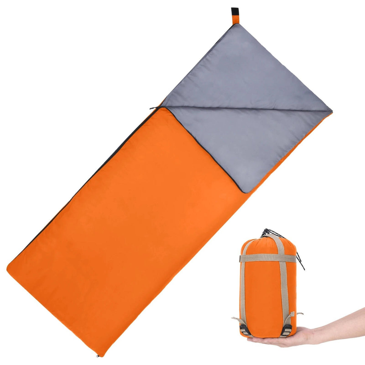 Belro adult sleeping bag lying open, showcasing its cozy interior and durable outdoor fabric for camping and outdoor adventures.